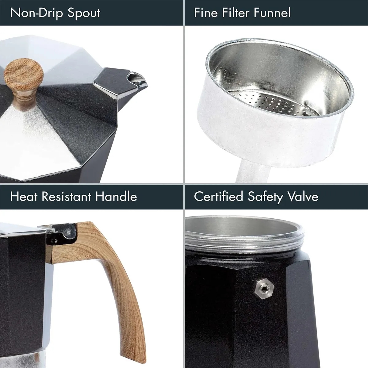Aluminum Moka Coffee Pot-3 Cup 4