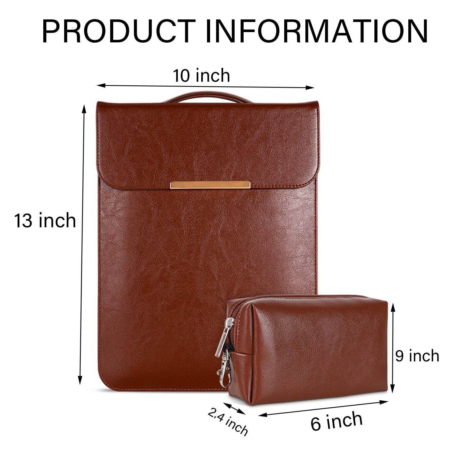Waterproof Anti-scratch Leather Sleeve with Pouch 1