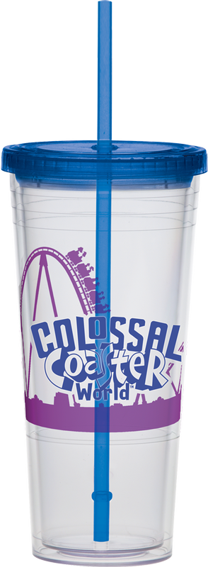 Extra Large Carnival Cup-Color Straw and Lid 2