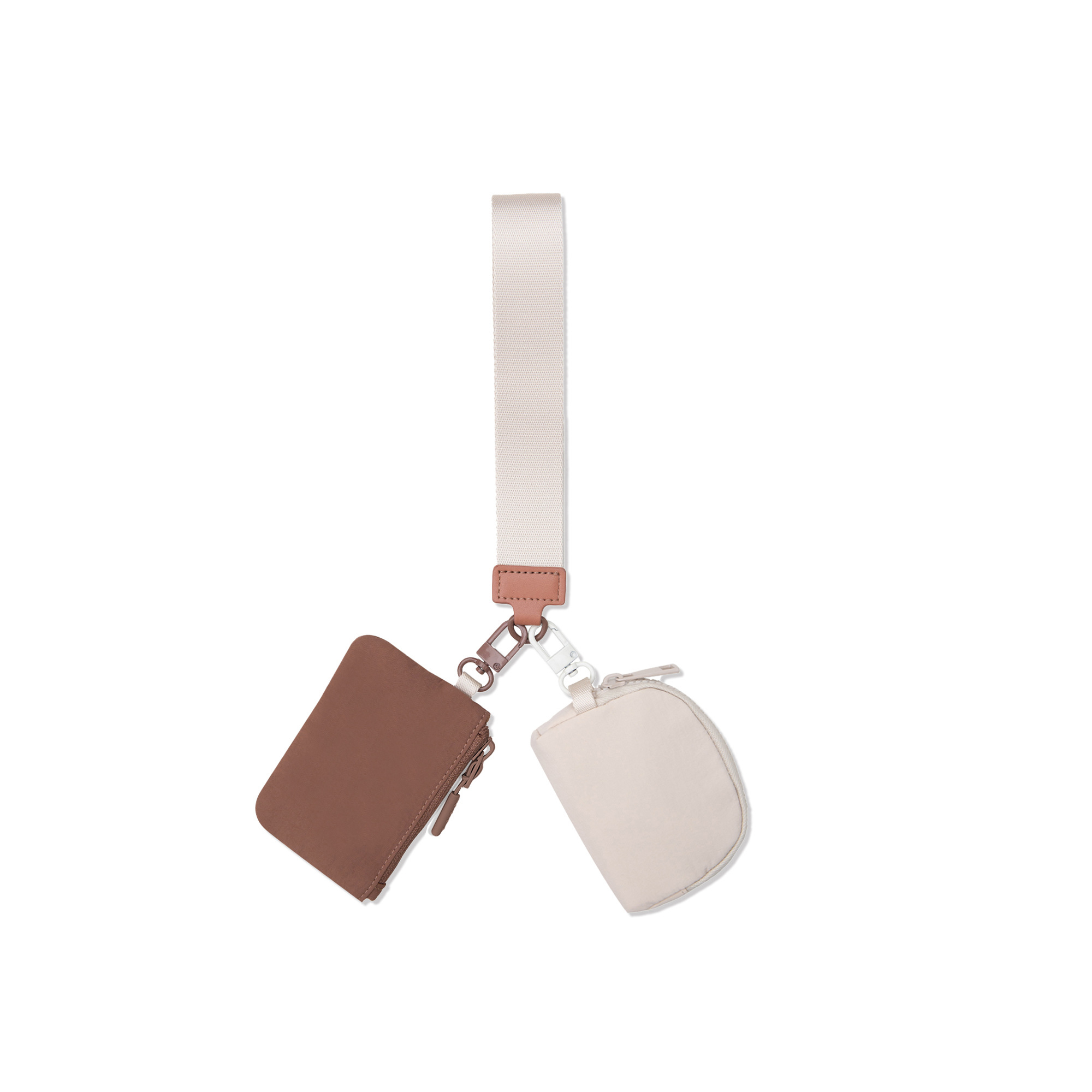 Nylon Dual Pouch Wristlet 3" x 4" With Zipper Strap 26