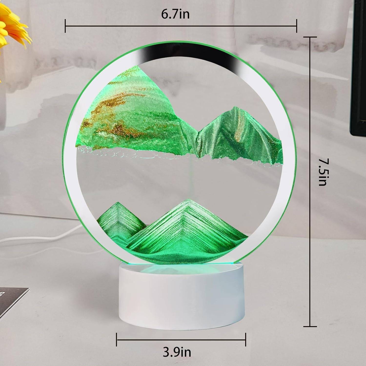 Glass Flow Sand Art Rainbow Night Light 3