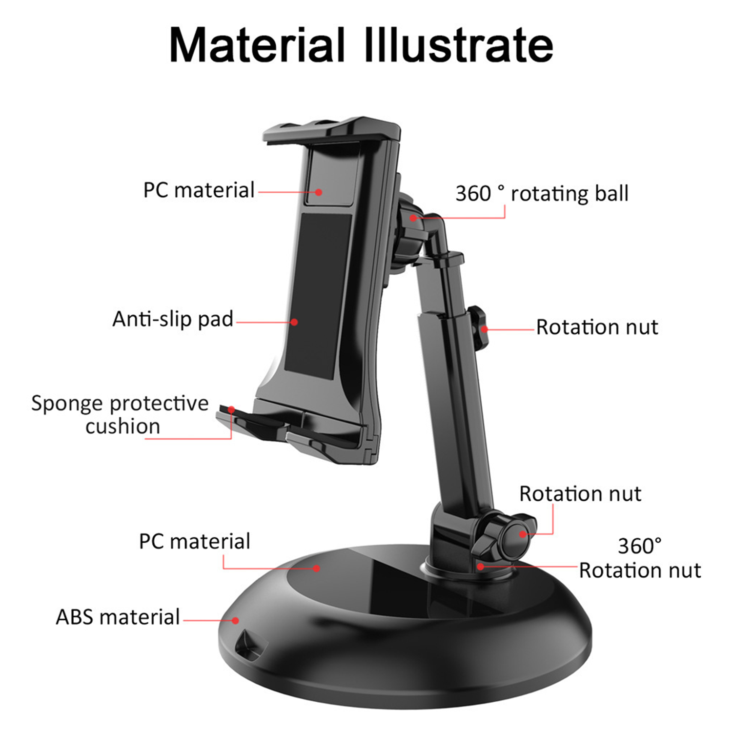 Adjustable Foldable Desktop Cell Phone Tablet Stand Holer 2