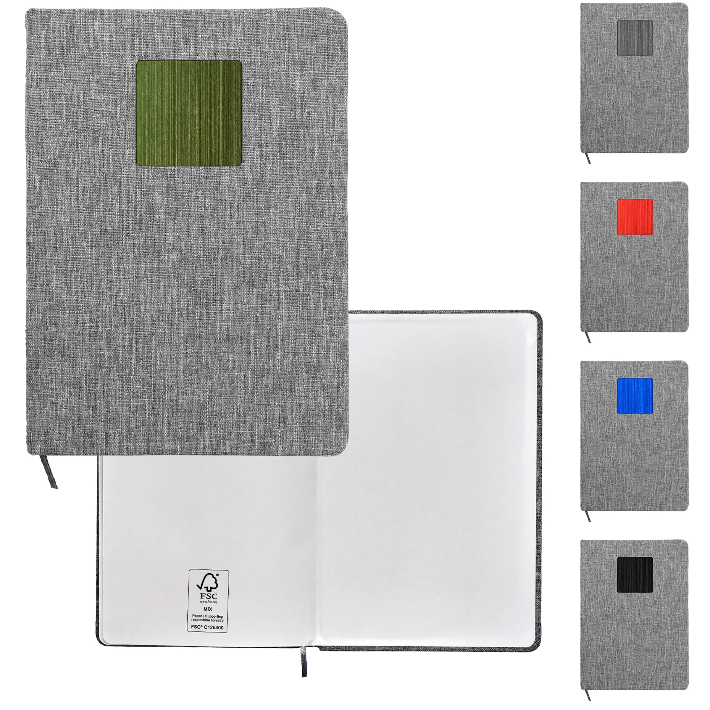 Heathered Recycled Notebook with Metal Accent 12