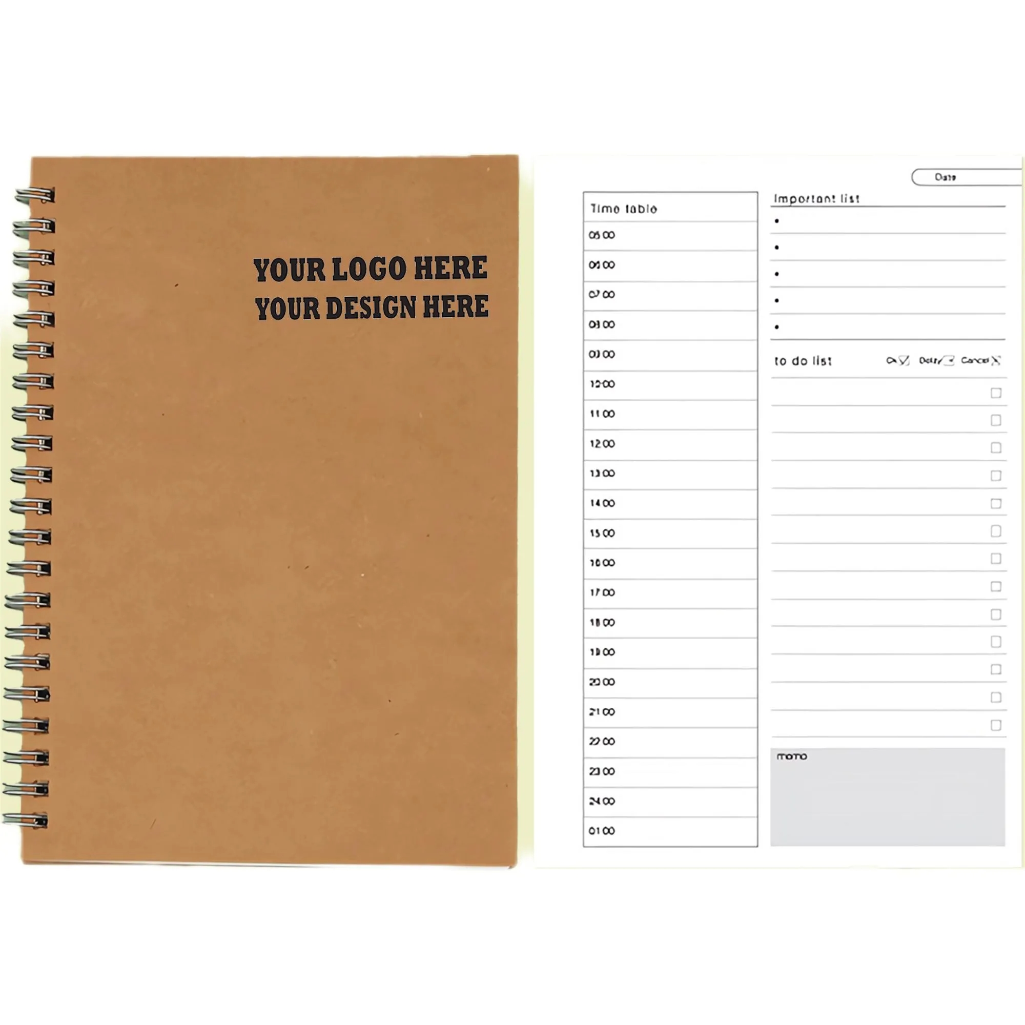 MOQ100  50 Pages Kraft To-do List Notebooks 2