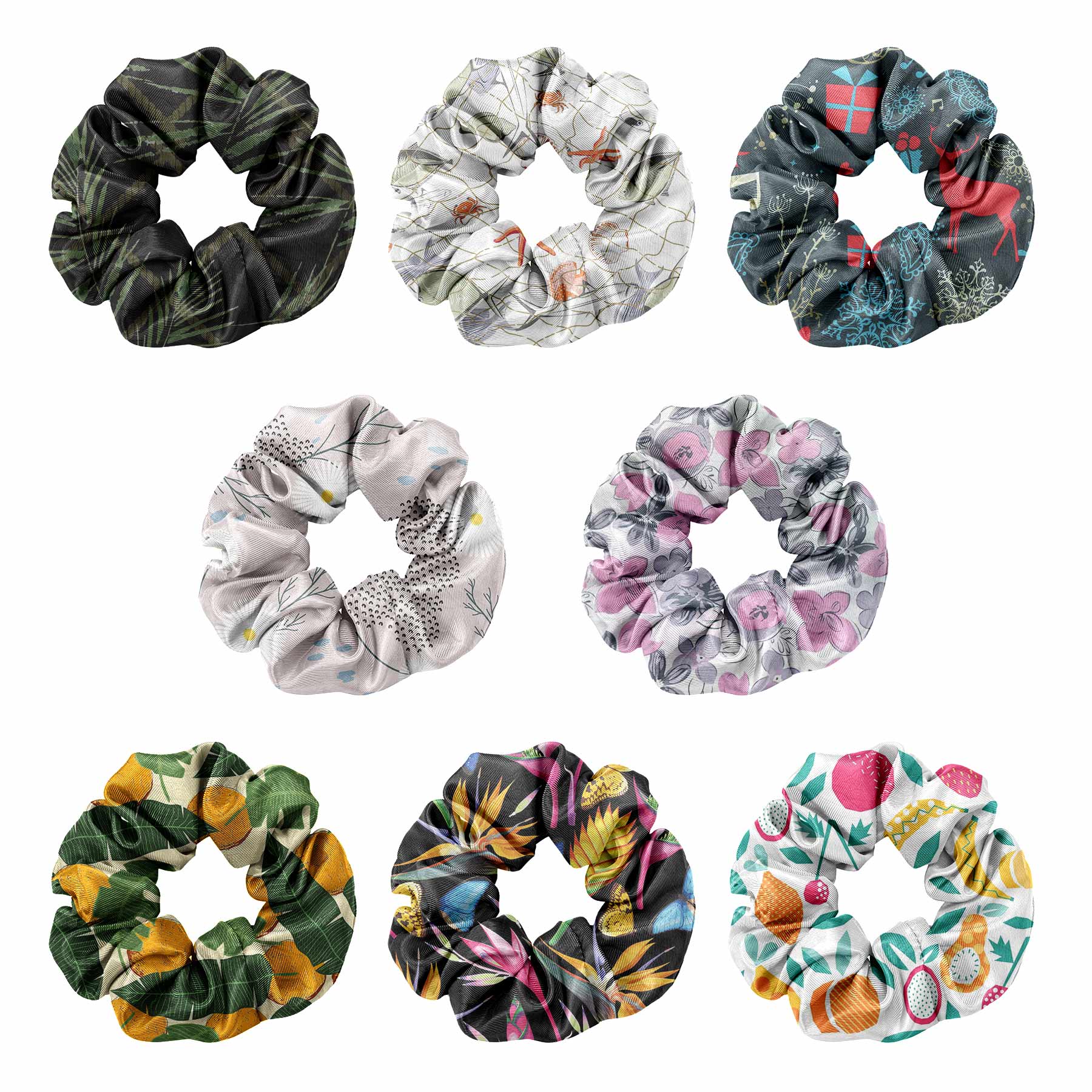 Full Color Digital Polyester Hair Scrunchies 2