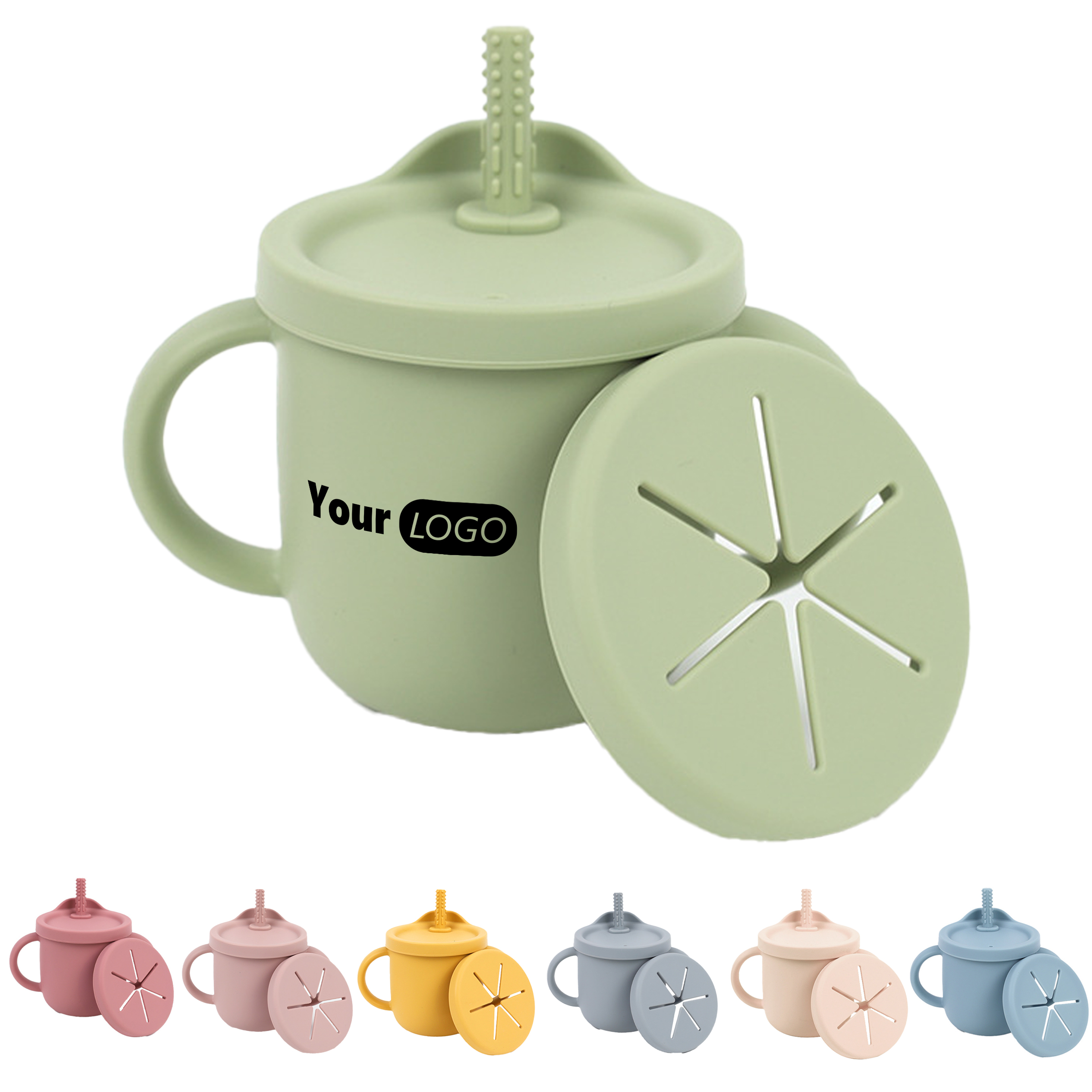 Food Grade Silicone Children's Straw Cup 5