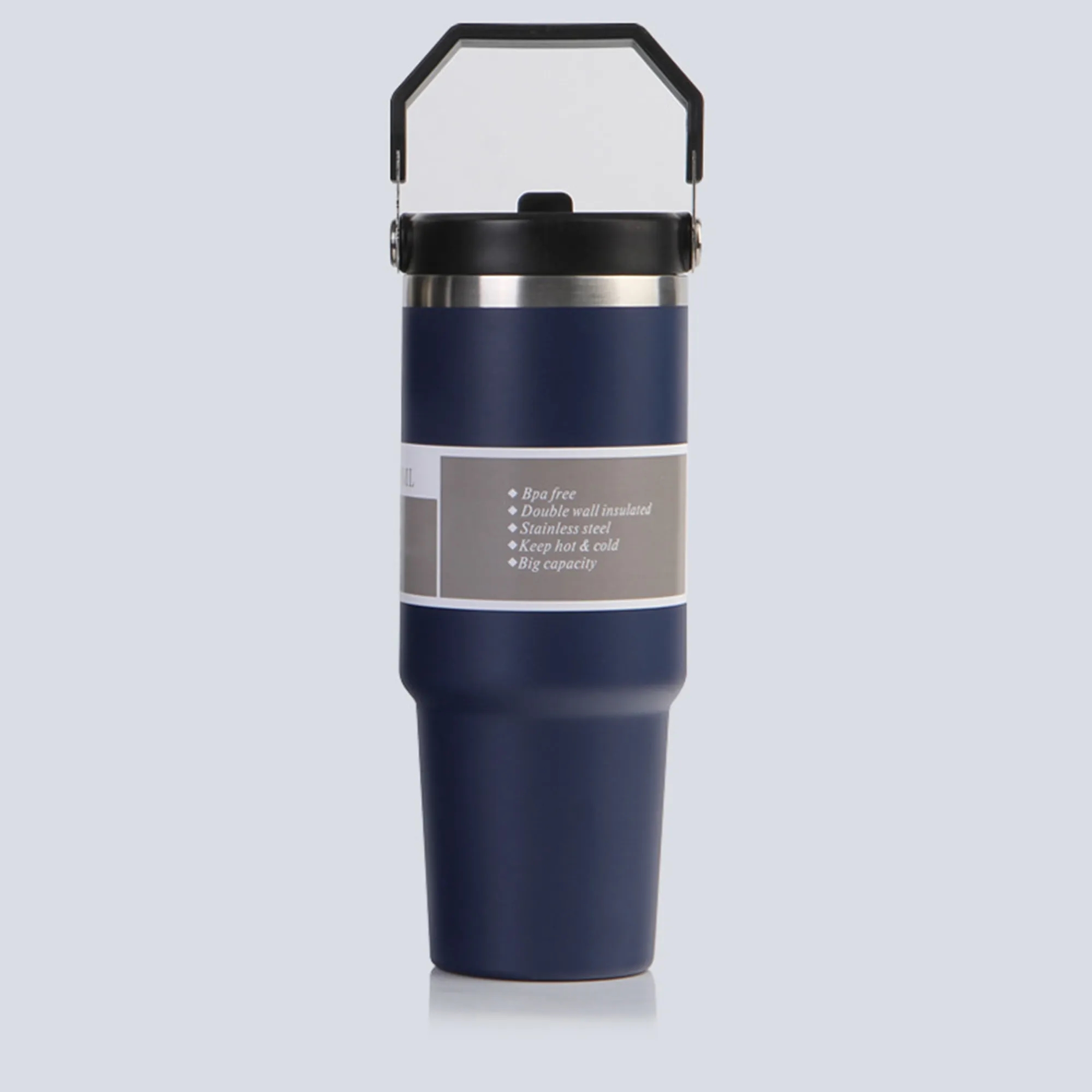 Stainless Steel Car Cup Ice Vacuum Coffee with Straw 12