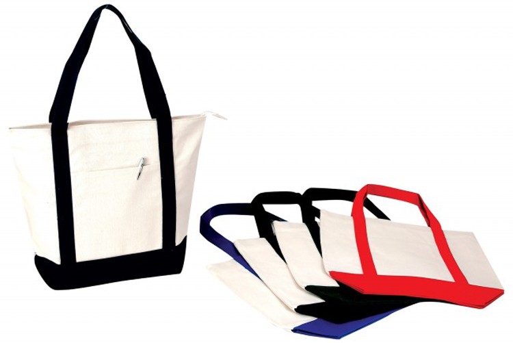 Canvas Zippered Tote Bag, custom tote bag with logo imprint 2