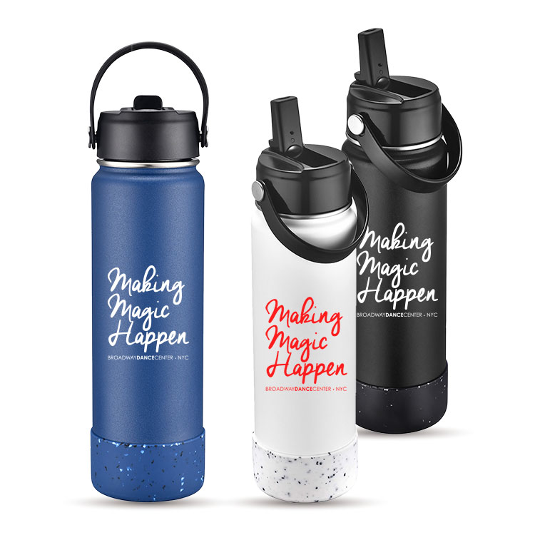 27 OZ. Vacuum Water Bottle w/Spout & Silicone Bottom, custom water bottle with logo imprint 6