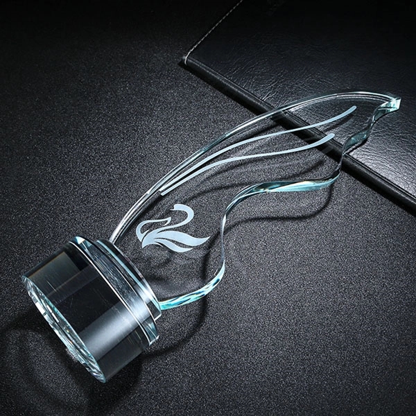Wing Shaped Crystal Trophy 3