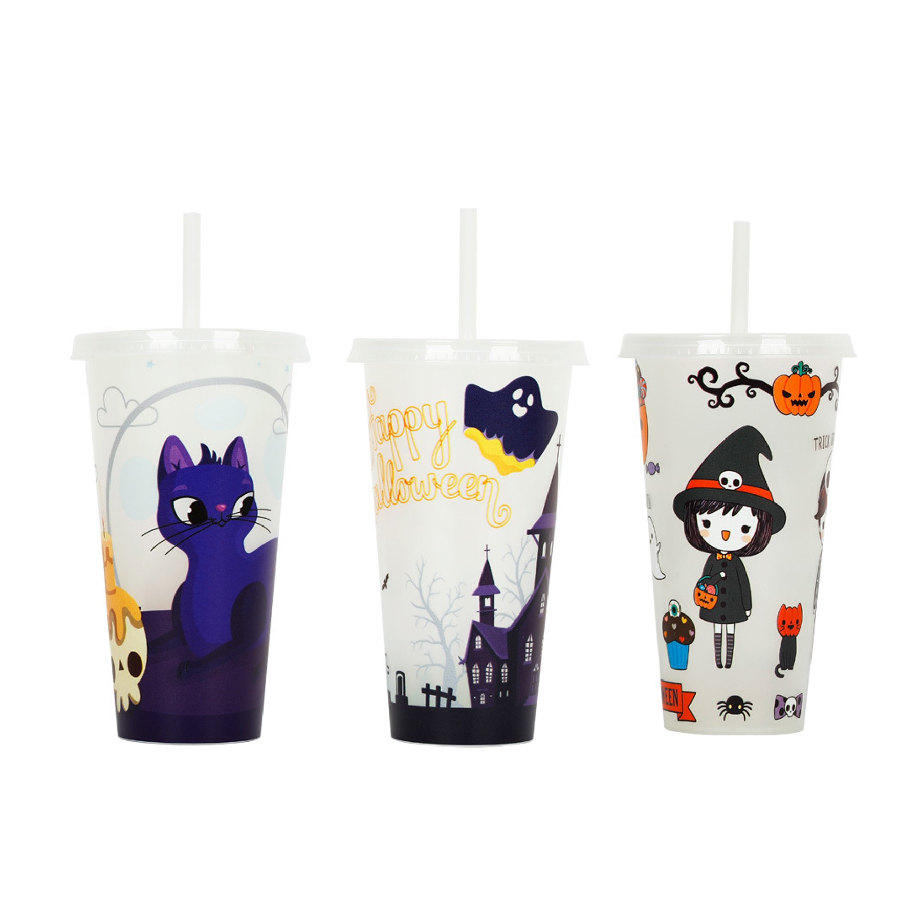 Halloween Glow In The Dark Tumbler With Straw (direct import) 2
