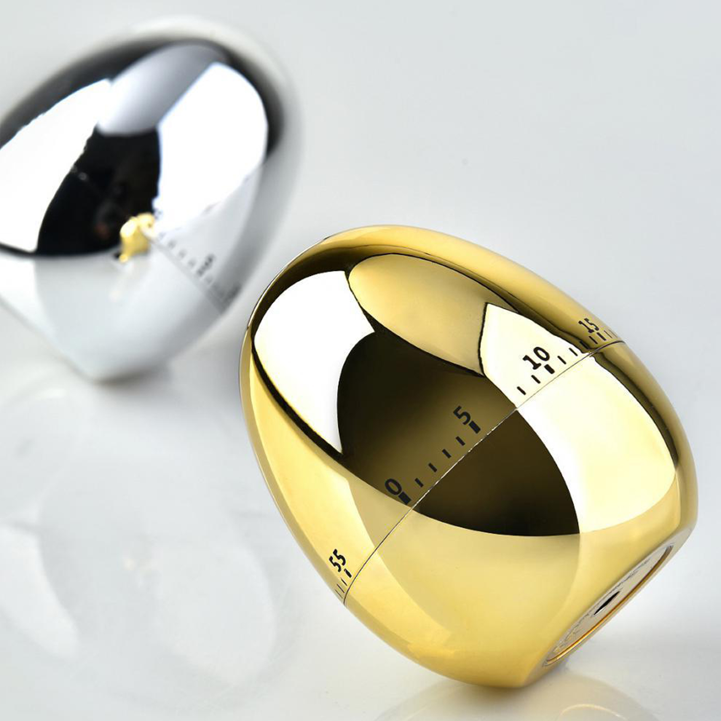 Stainless Steel Egg Shaped Mechanical Timer 3