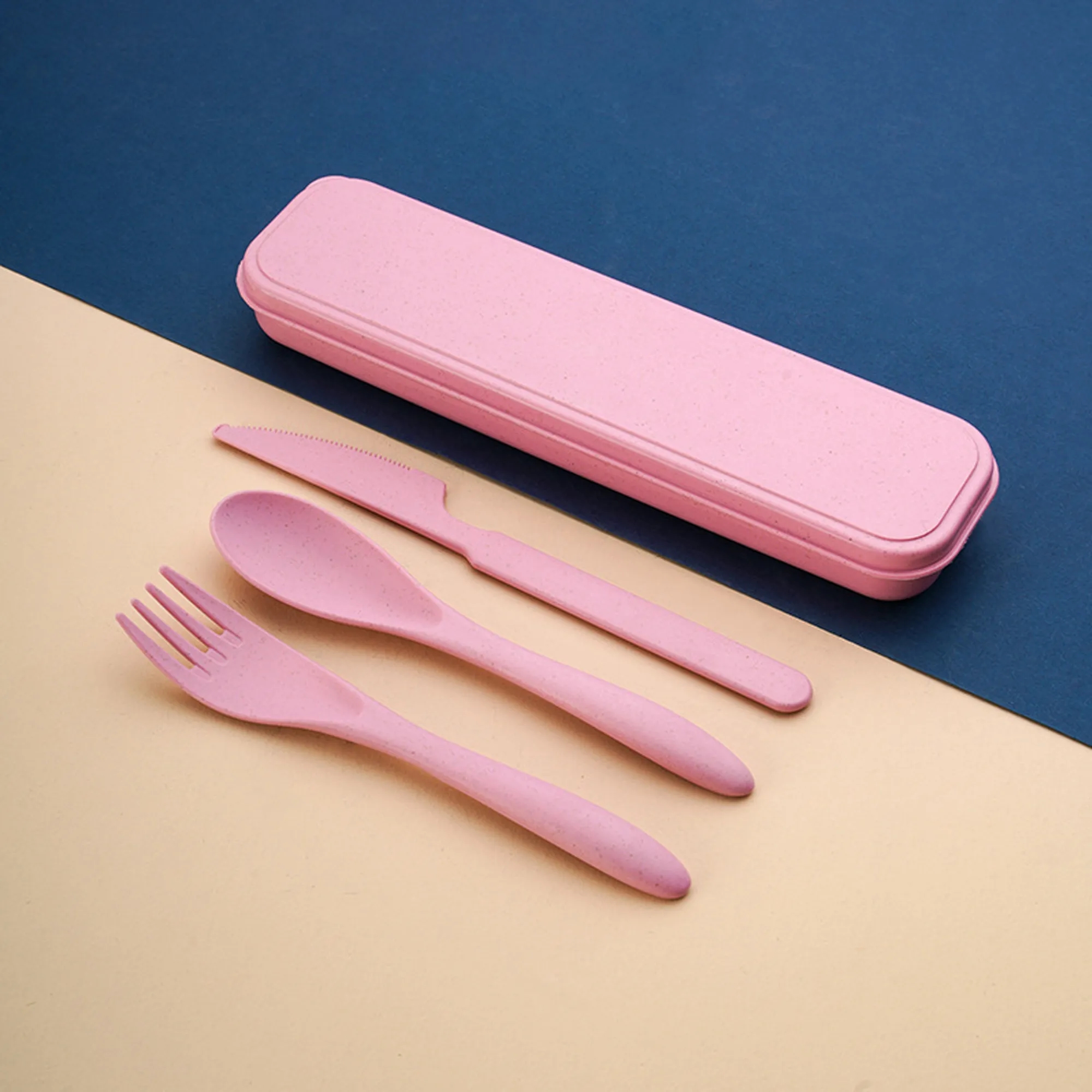 3 in 1 Reusable Wheat Straw Cutlery Set 2
