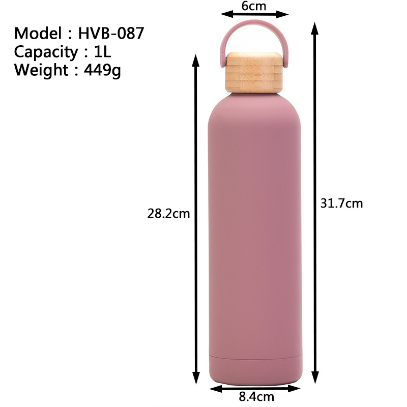 33 OZ Stainless Steel Sports Bottle / Bamboo Lid And Handlings 9