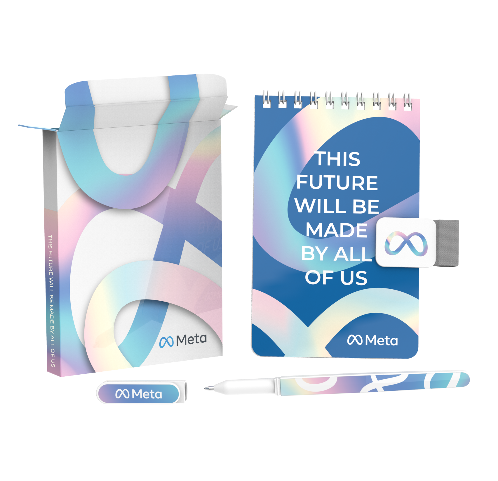 Notes Kit : Notebook set with pen and penholder (top bound) 5