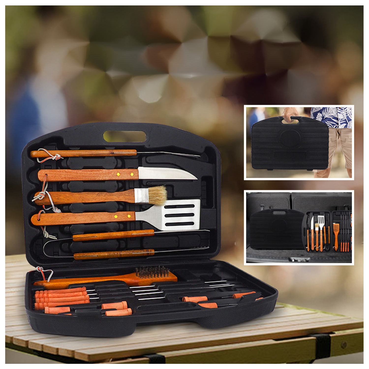 18Pcs Barbecue Set w/ Storage Case 2
