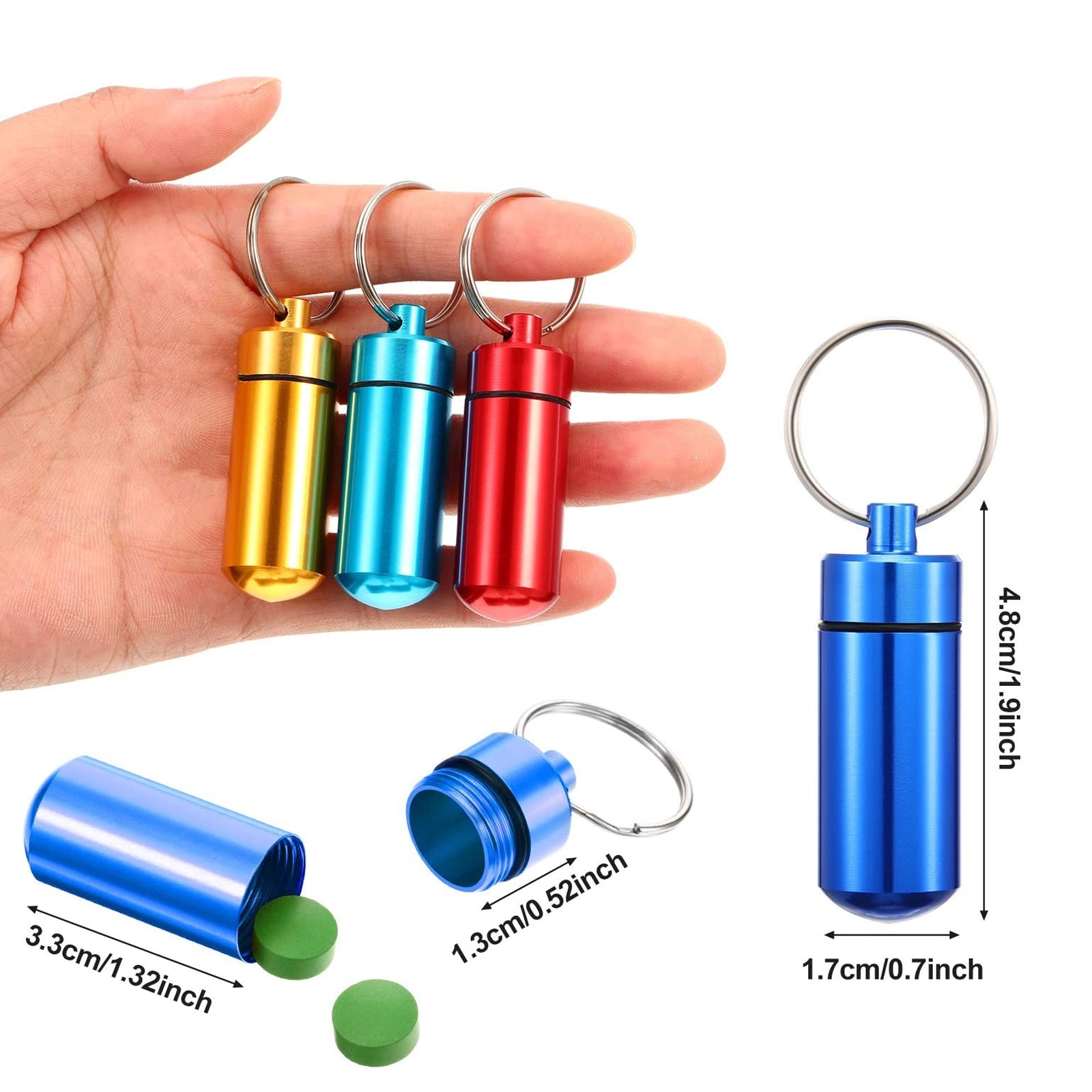 Keychain Pill Holder Bottle 3