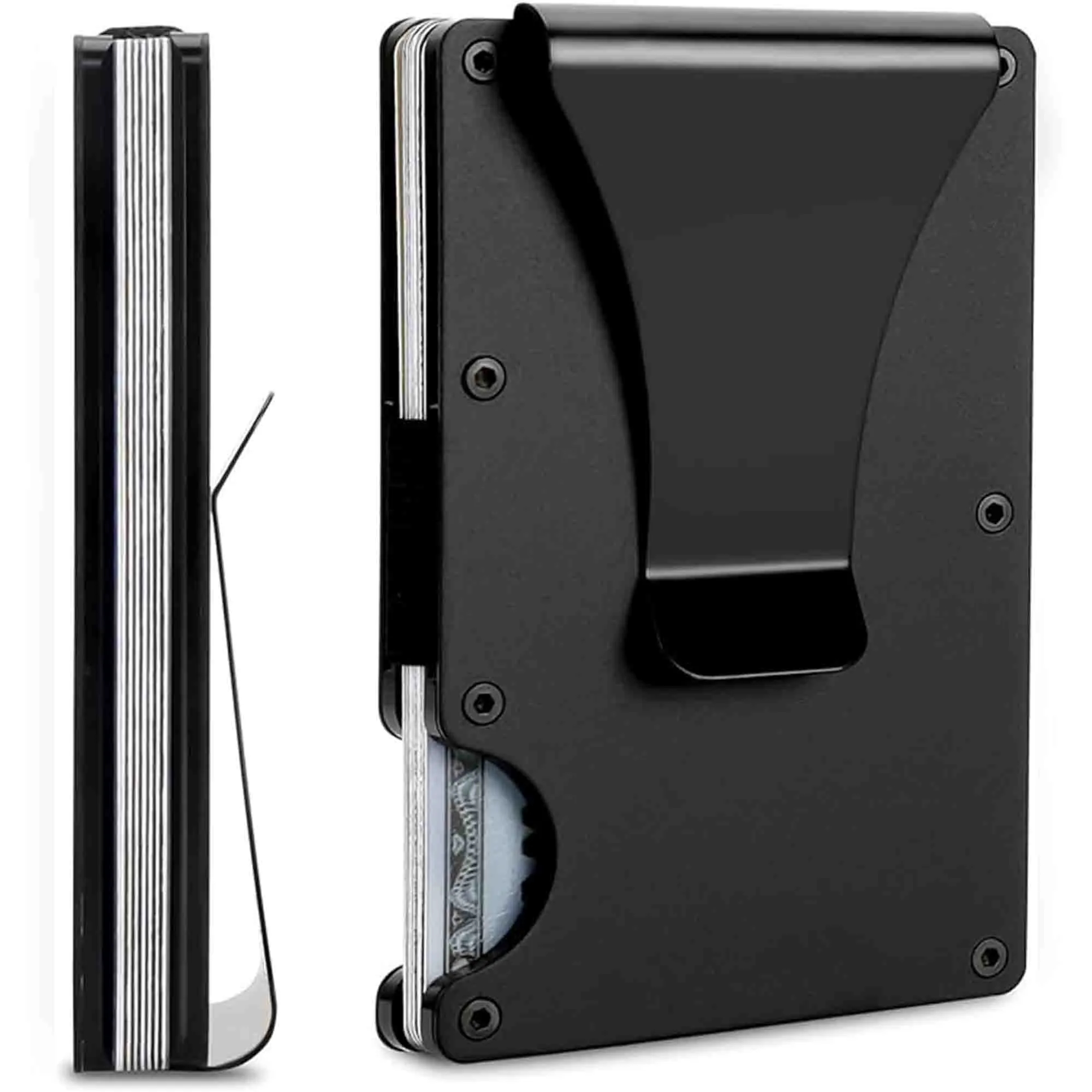 Minimalist Carbon Fiber RFID Blocking Aluminum Metal Wallet 8
