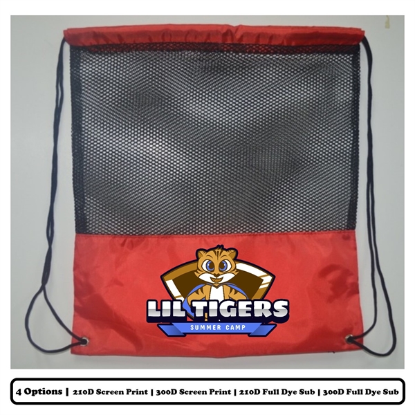 Sublimation Mesh Front Polyester Drawstring Bag 2