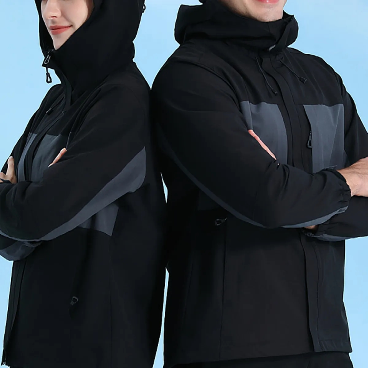 Colorblock Waterproof Softshell Jacket With Hood 3