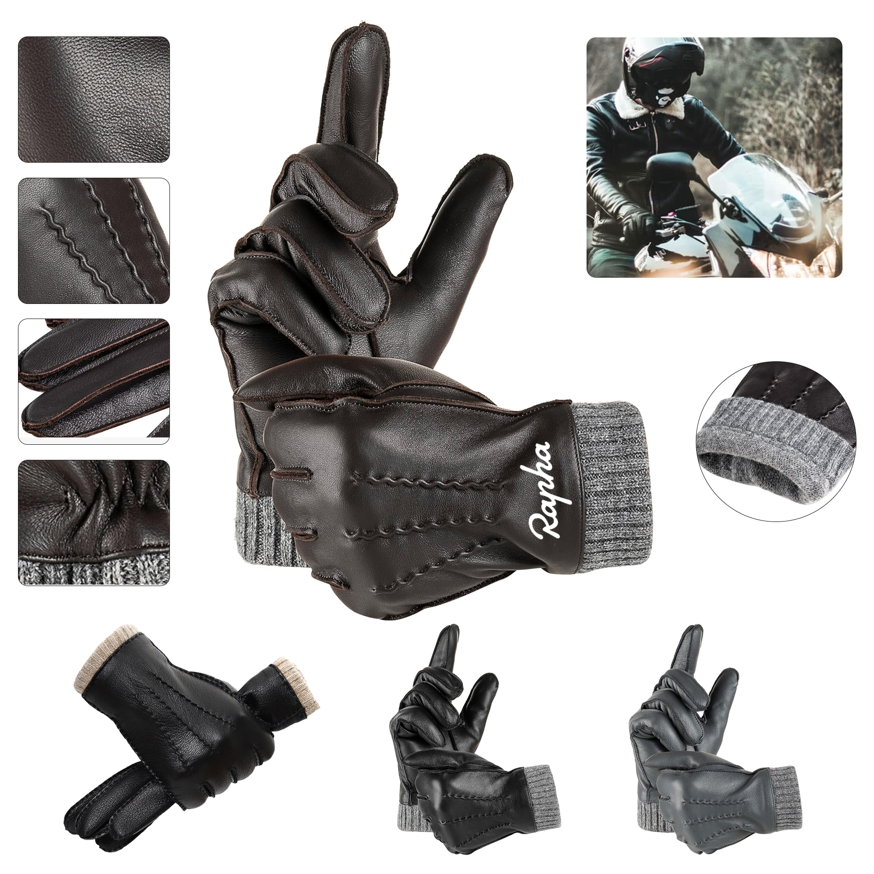 Winter Warm Genuine Leather Gloves 2