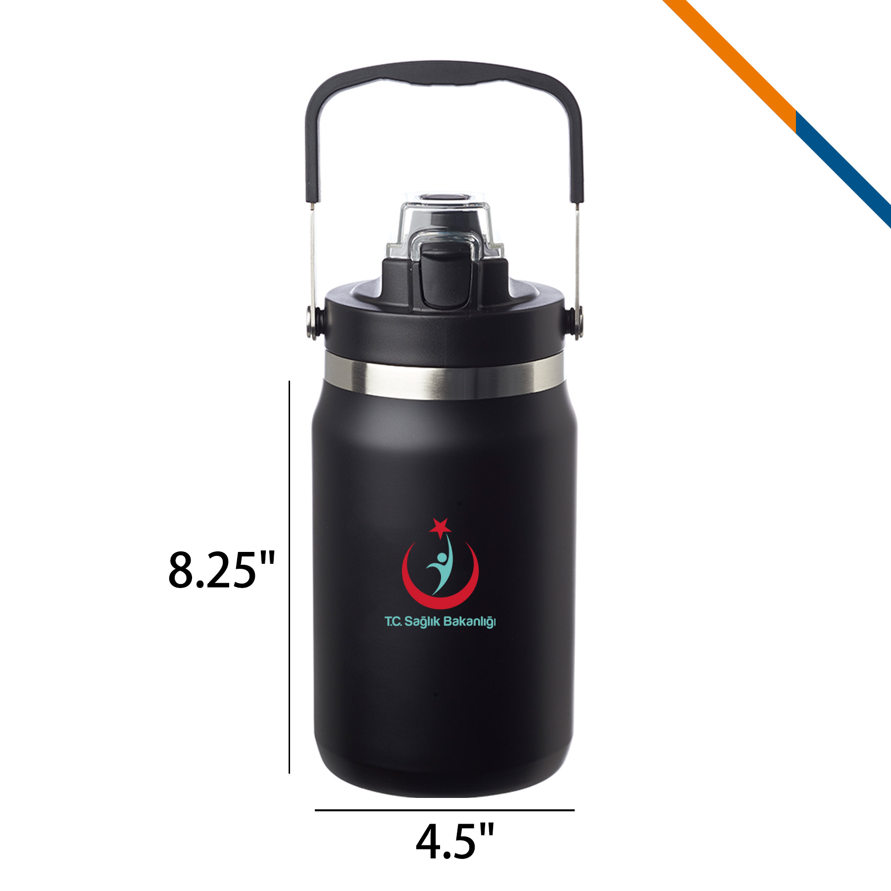 Ira Water Jug - 64 OZ., custom plastic water bottle with logo imprint 3