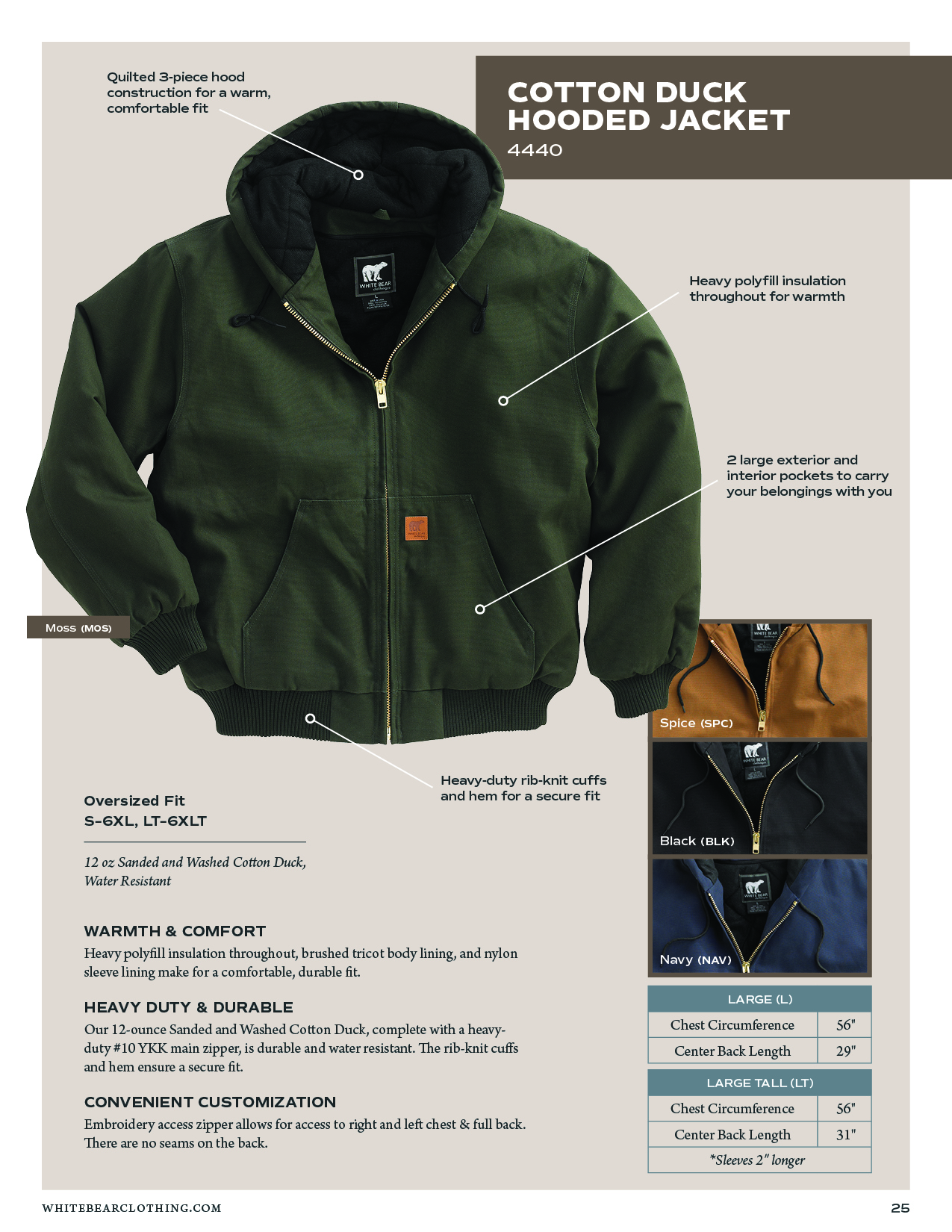 White Bear® Cotton Duck Hooded Jacket 6