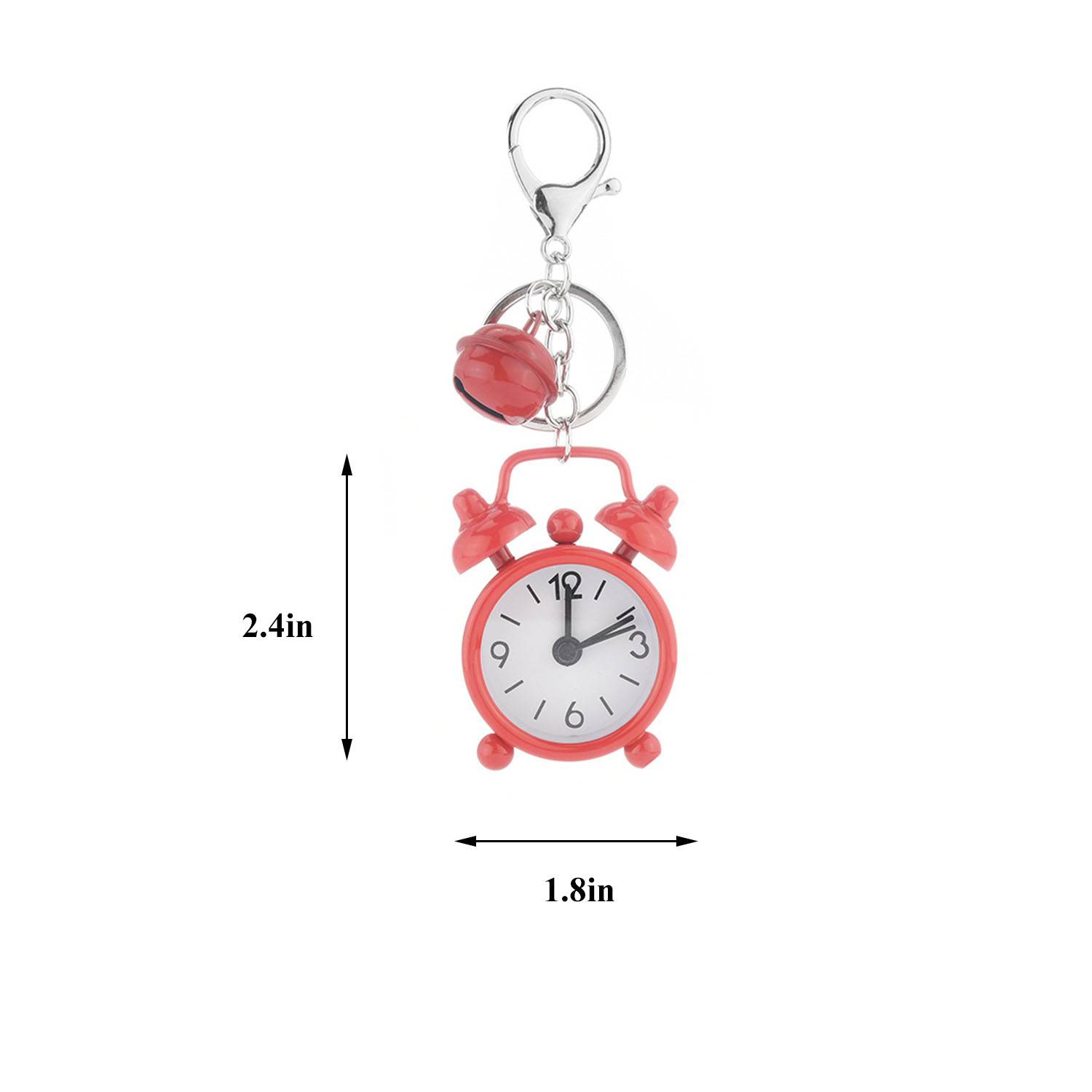 Mini alarm clock cartoon keychain 4