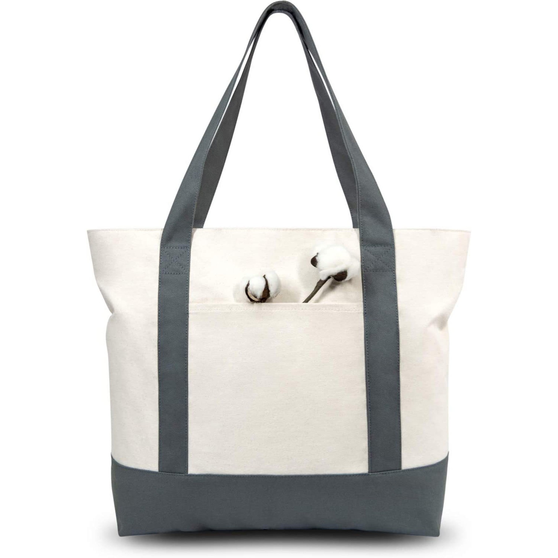 Stylish Canvas Tote Bag with an External Pocket 6