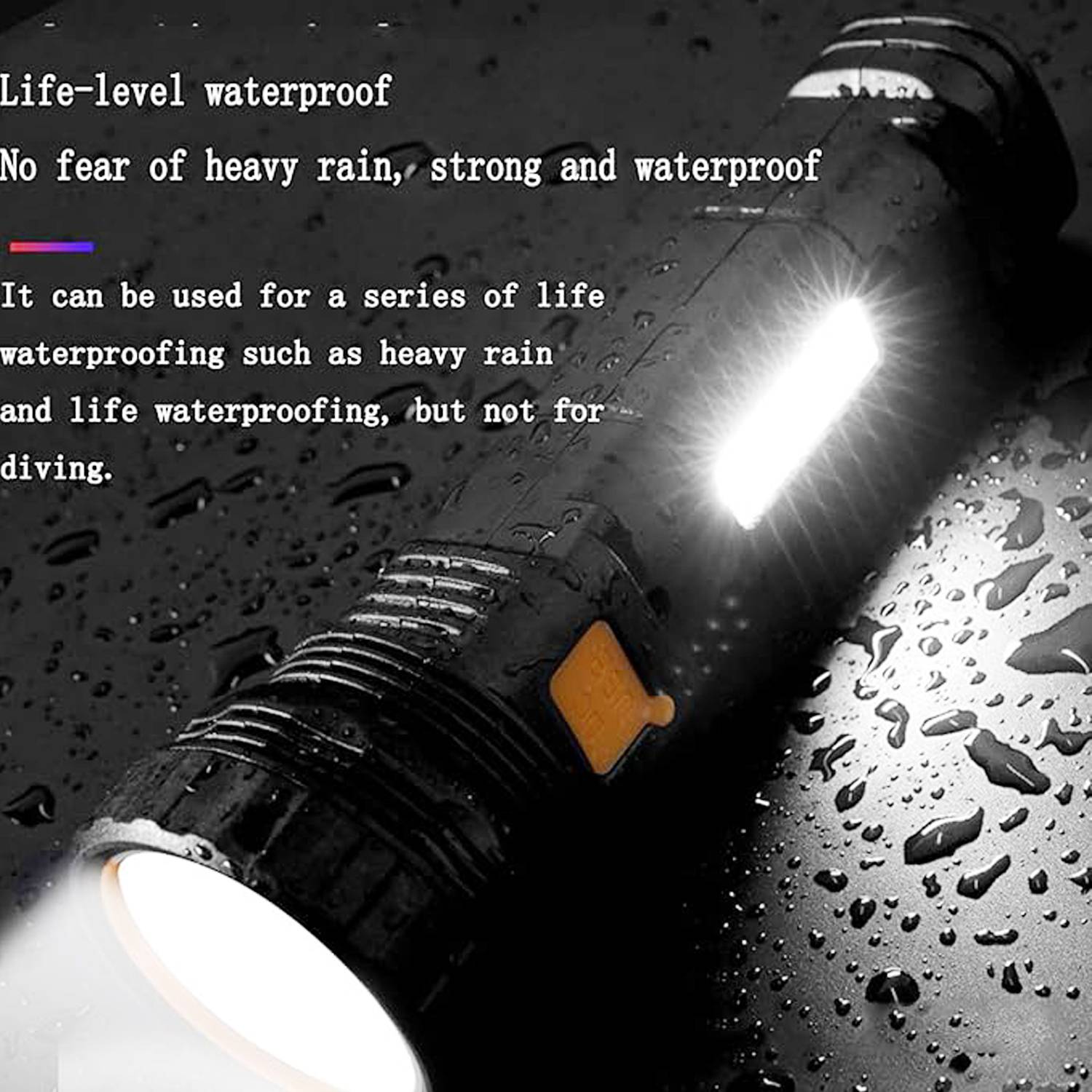 Portable ABS Plastic Solar Rechargeable LED Flashlight 4