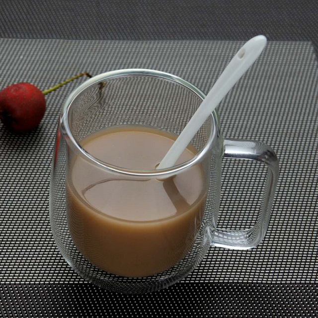 Double Wall Round Glass Coffee Mugs 8 oz 3