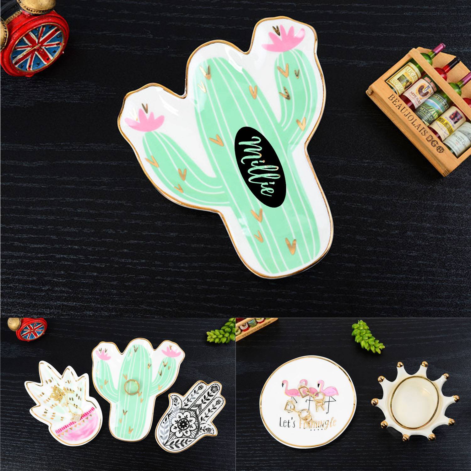 Home Decorative Cute Decor Jewelry Tray Dish Gift 3