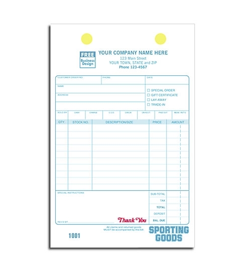 Sporting Goods Register Forms 2