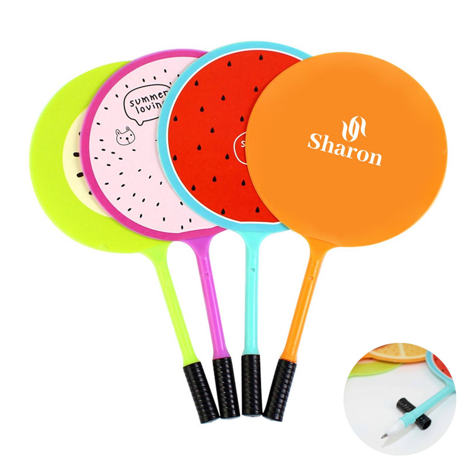 Blue Ink Pens Mini Handheld Fans 3
