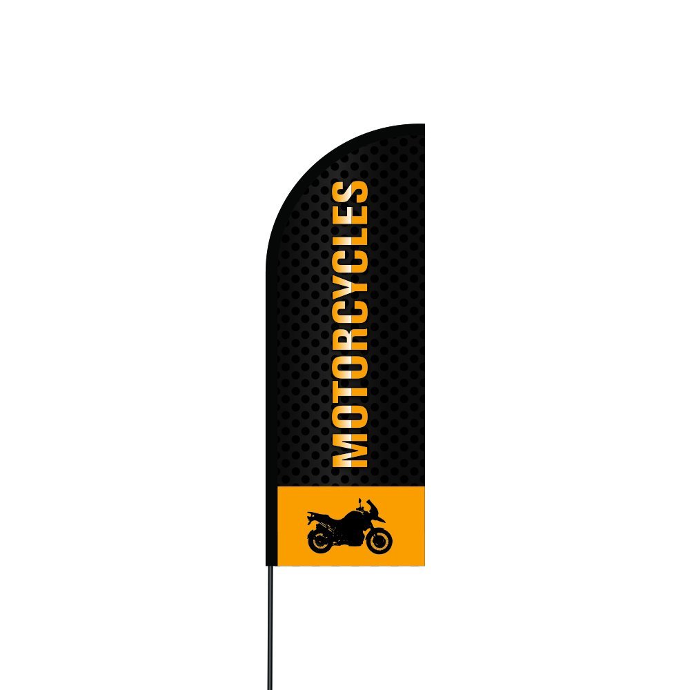 Motorcycles Flag Kit Hardware 14' Feet Feather Flag Sign Outdoor Banner 1