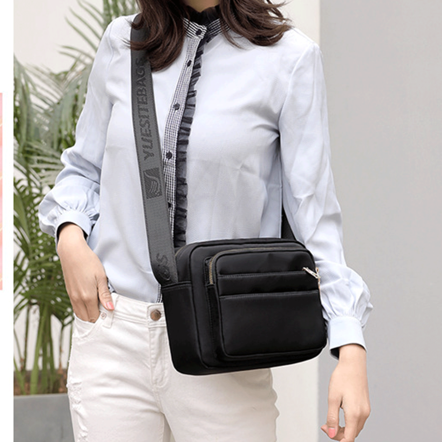 Five-Layers red purple Oxford Messenger cross-body Bag 9
