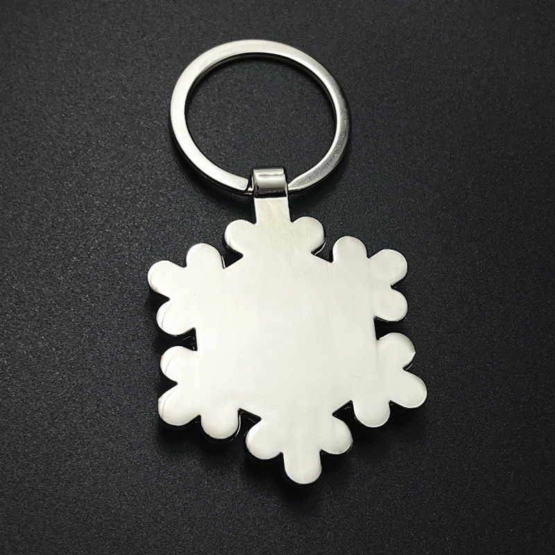 Snowflake Wood Keychain 1