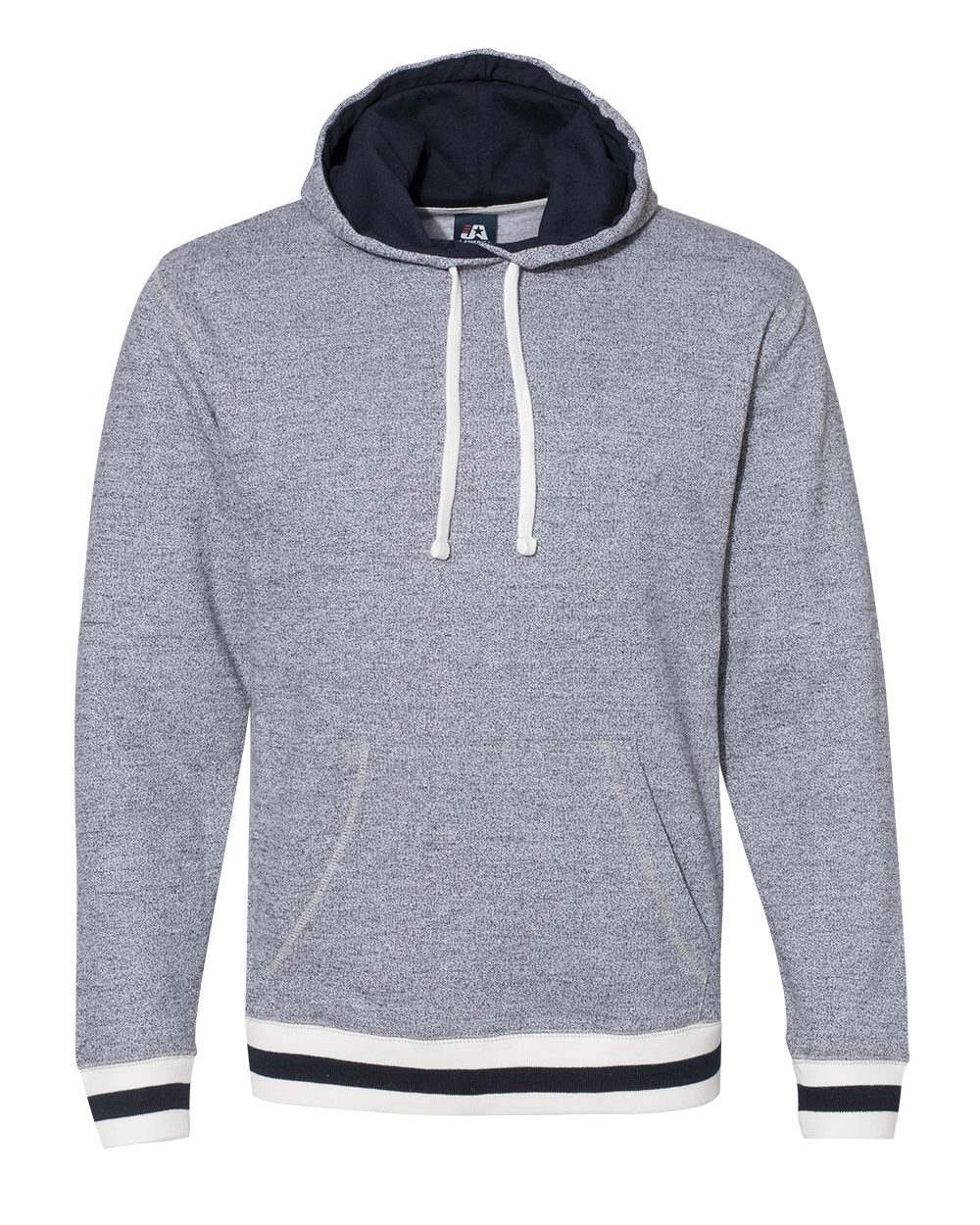 Unisex Peppered Fleece Lapover Hooded Sweatshirt - 8701 14