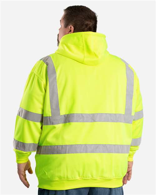 Men's Tall Hi-Vis Class 3 Lined Full-Zip Hooded Sweatshirt - HVF021T 4