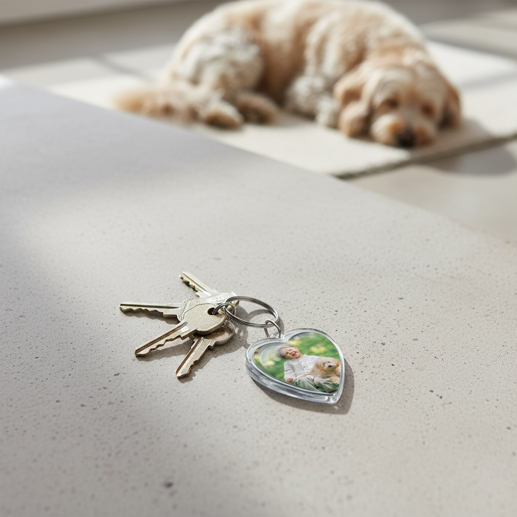 Custom Printed Heart Keyrings – Crystal-Clear Acrylic Promo Gifts & Fan Merchandise 4