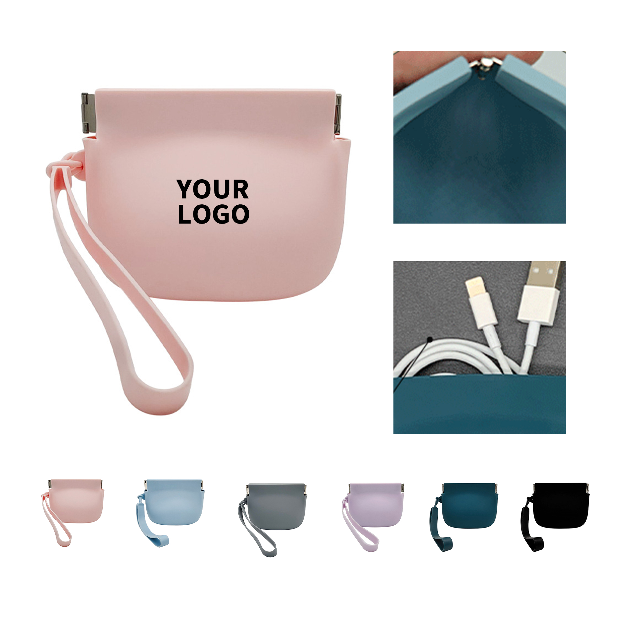 Silicone Coin Pouch With Self Closing Mouth 5.9" x 3.74" 5