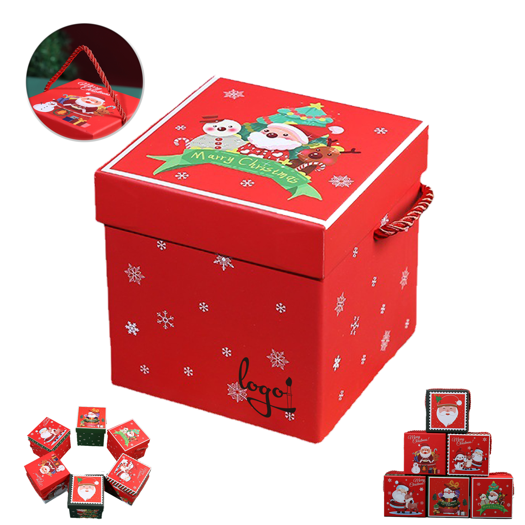 MOQ30 Christmas Square Gift Candy Box 2