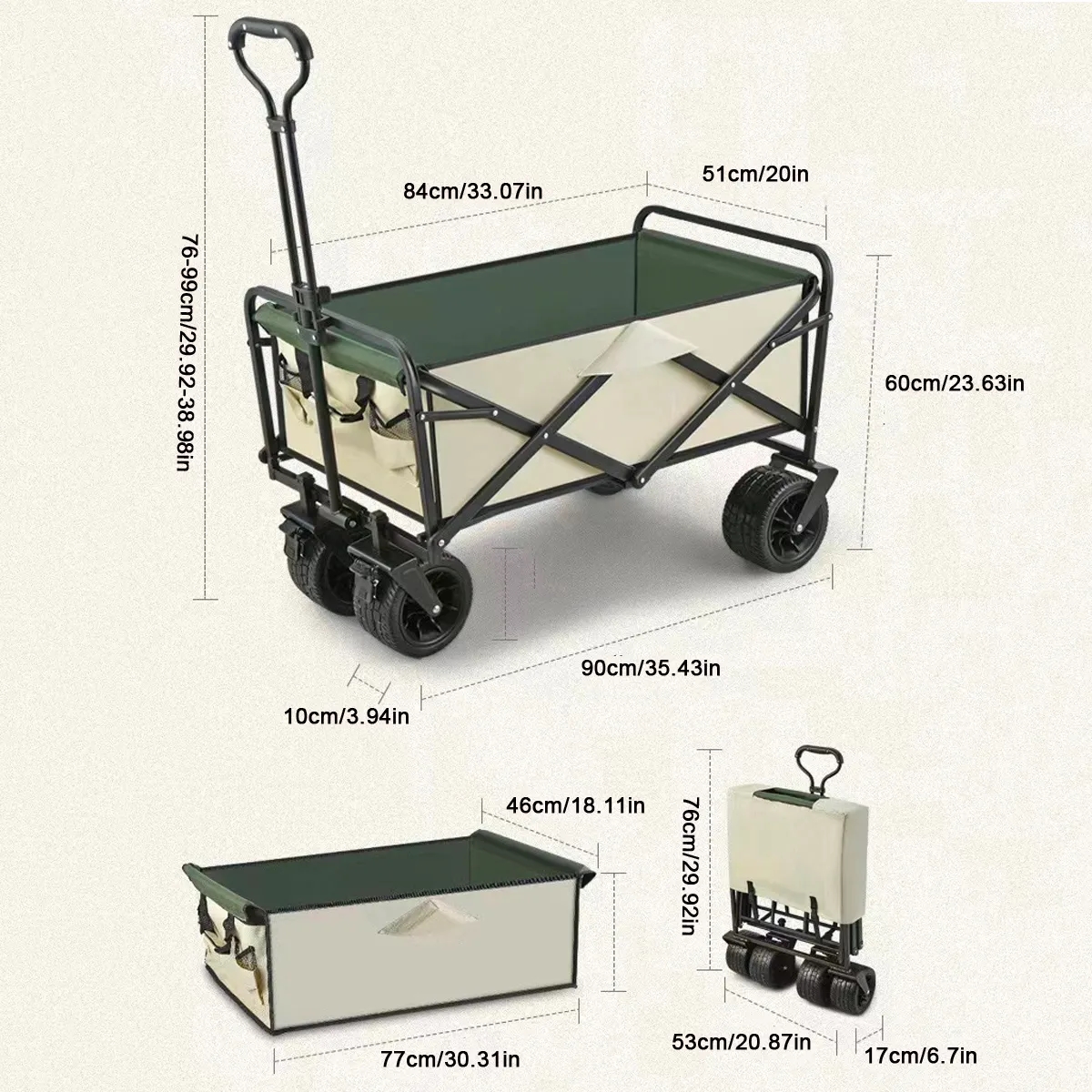Collapsible Foldable camping beach Wagon 5