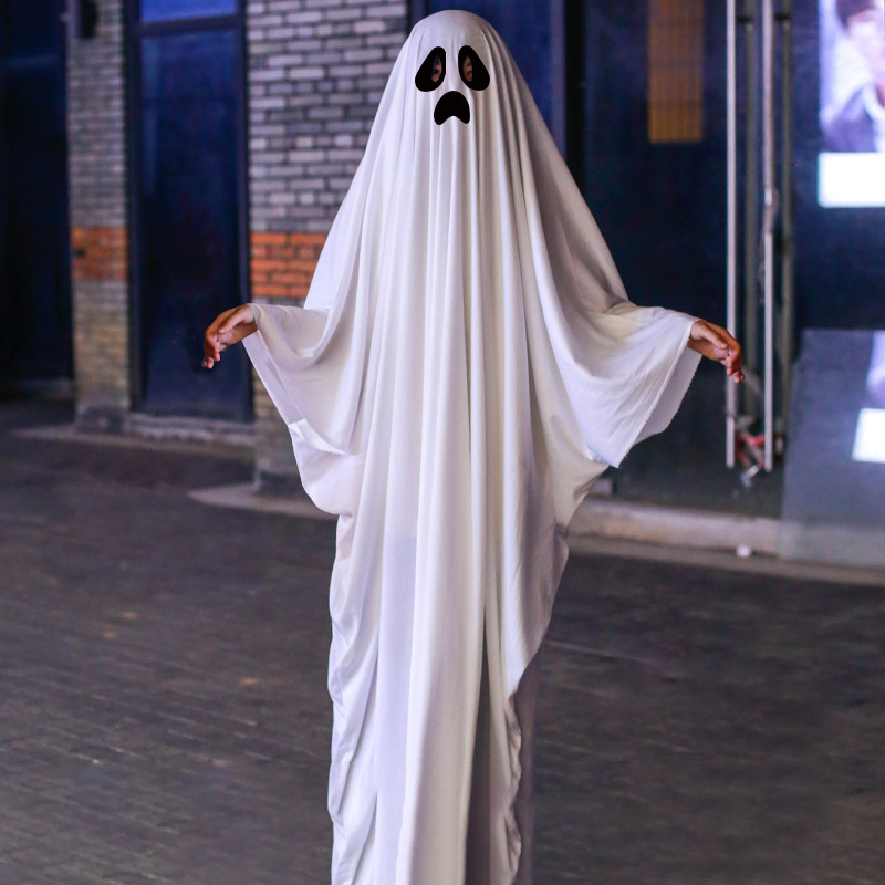 Halloween White Ghost Cloak Costume for Adult Kids Cosplay 8