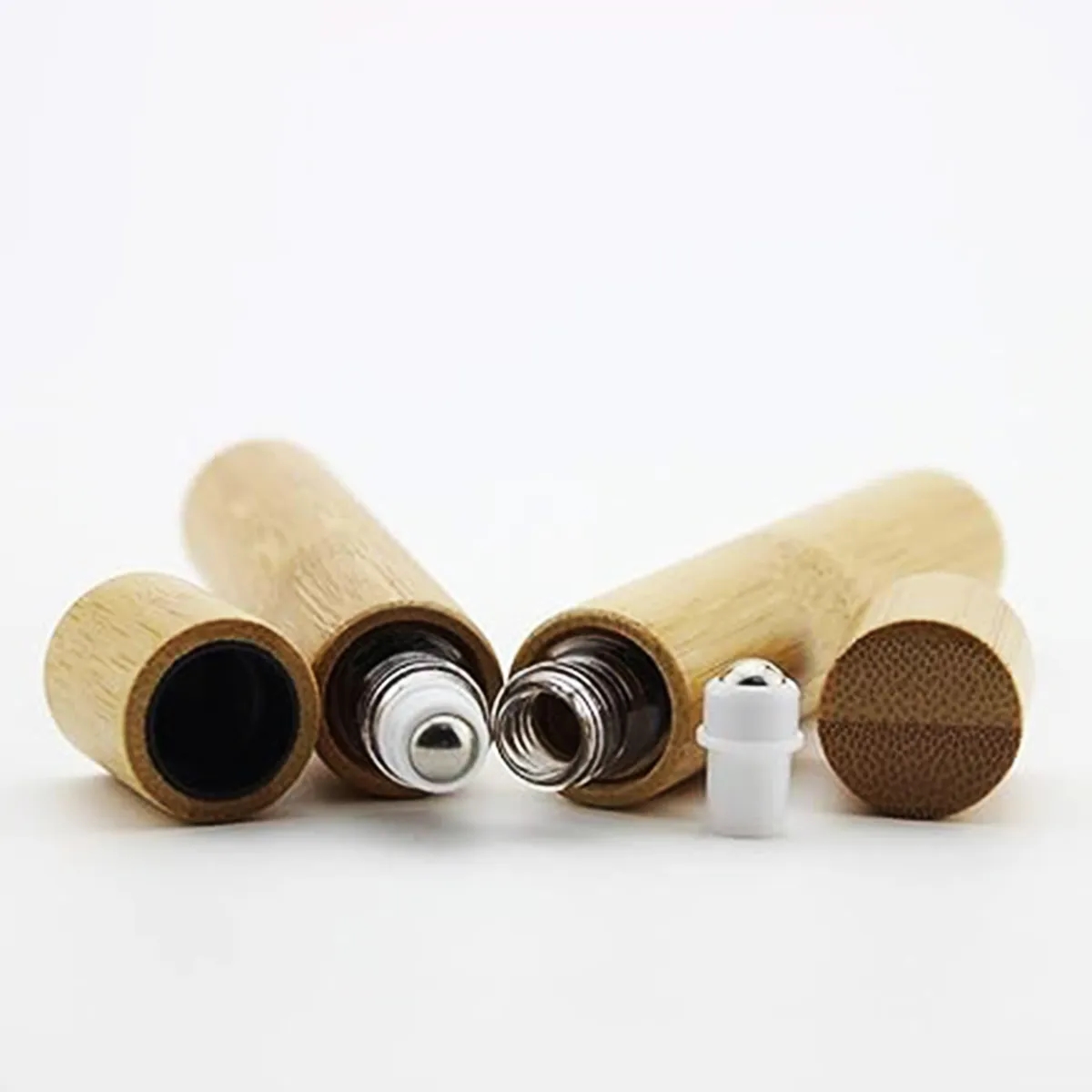 Portable Essential Oils Bamboo Bottle with Roller Ball 3