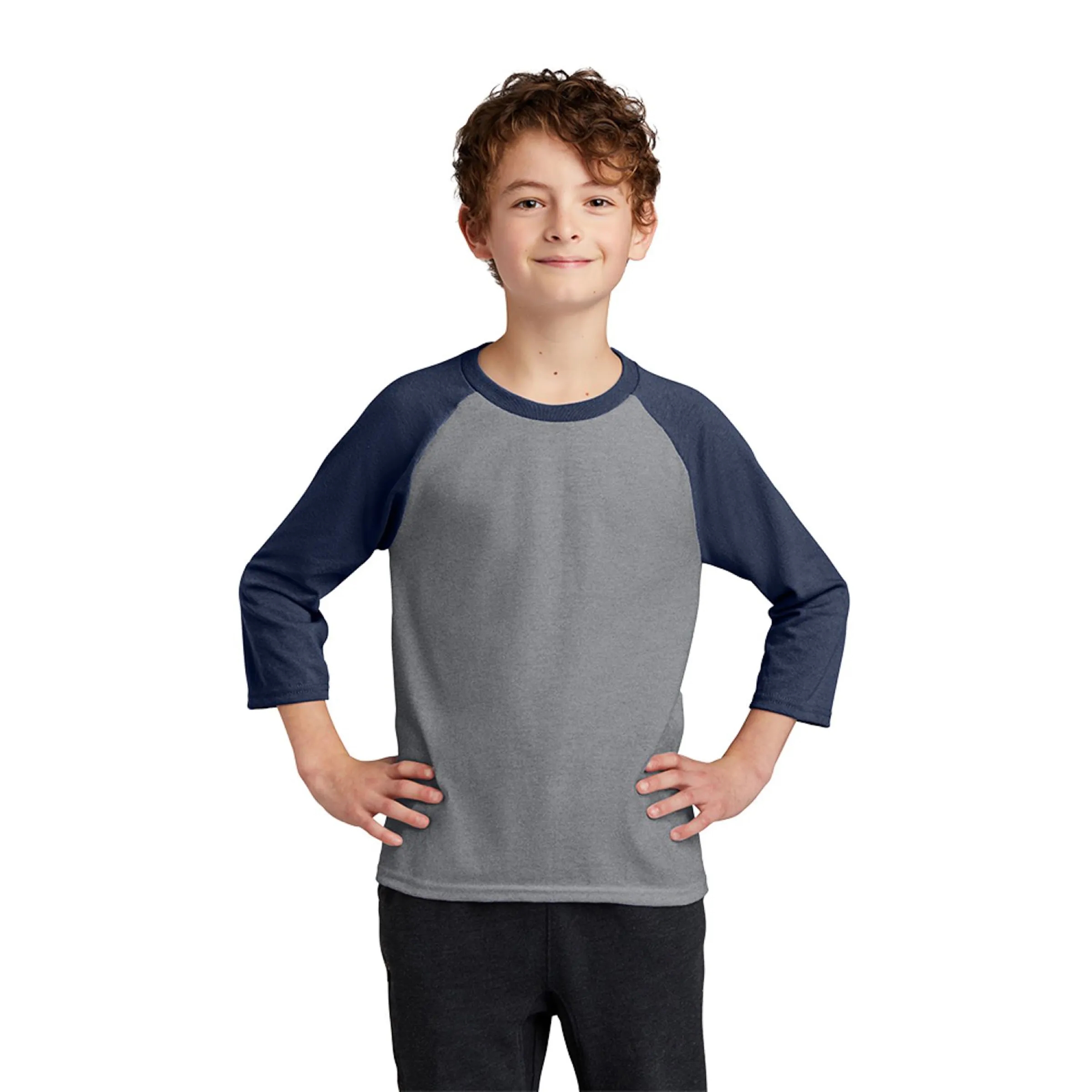 PORT & COMPANY(R) YOUTH CORE BLEND 3/4-SLEEVE RAGLAN TEE 8