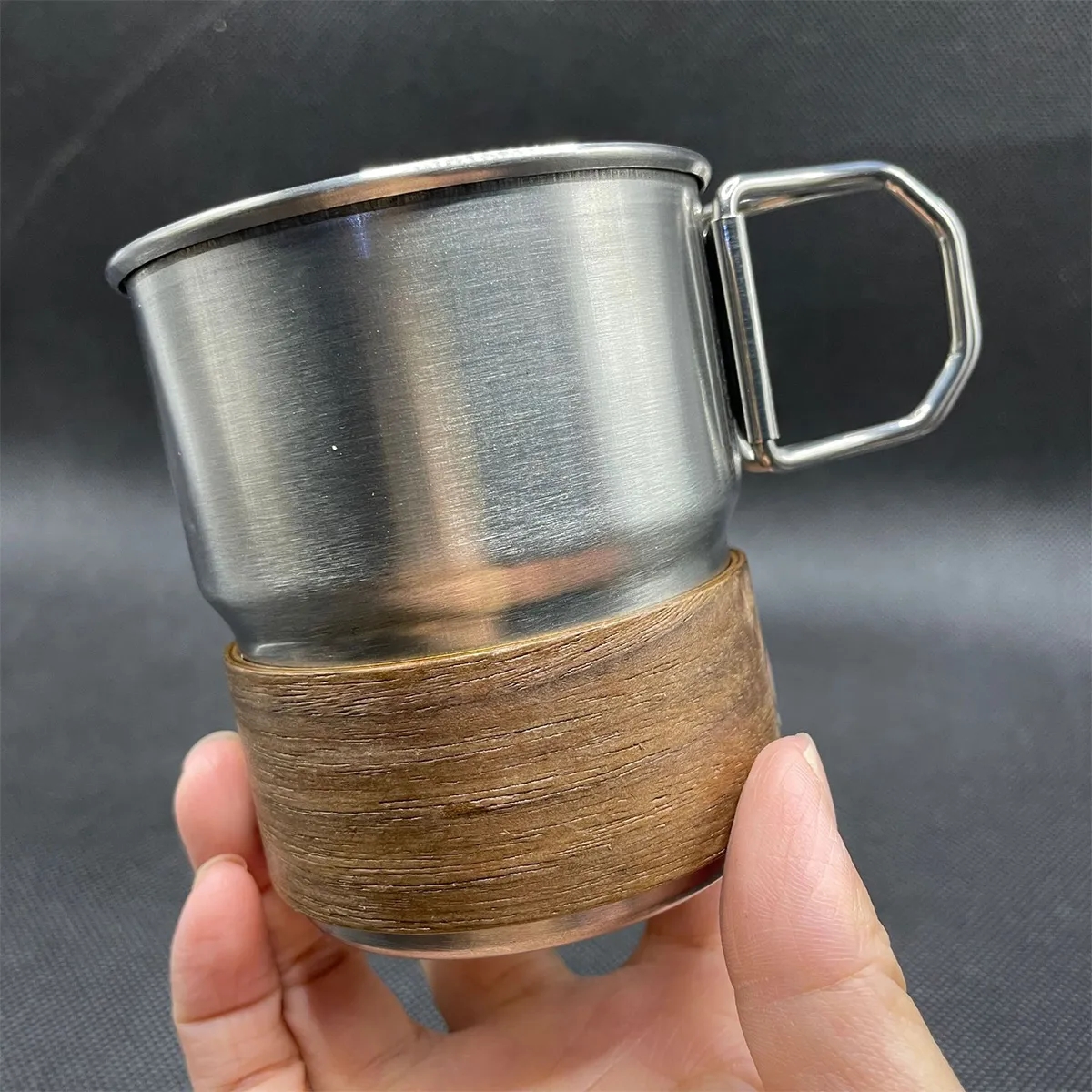 Outdoor Camping Portable Foldable Handle Cup With Straw Lid 7