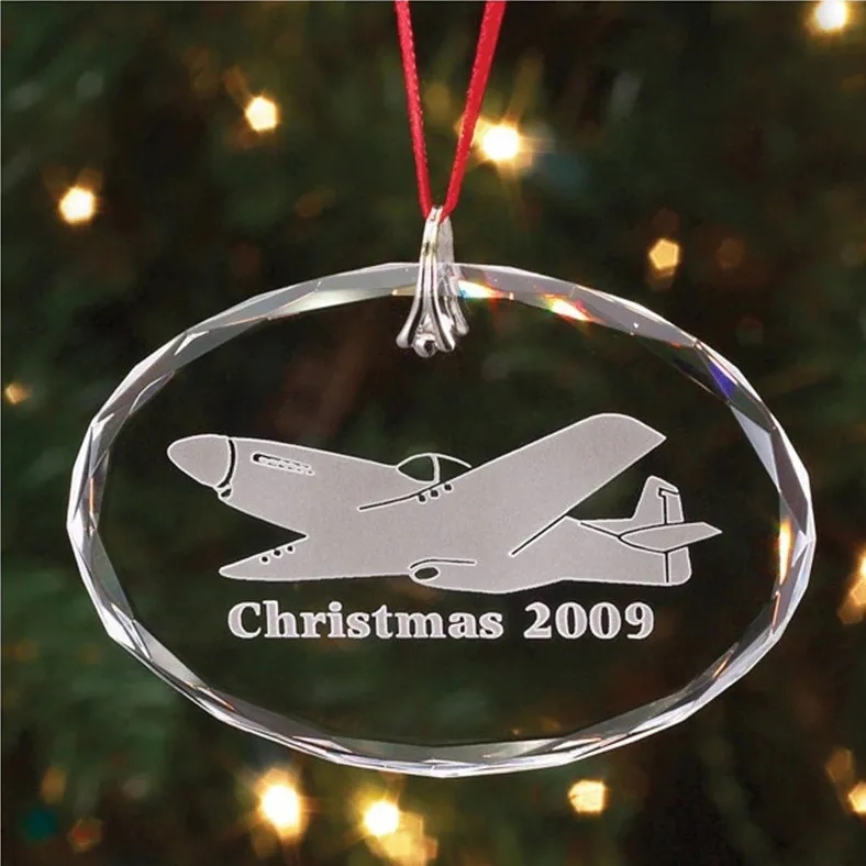 Horizontal Oval Crystal Ornament 6