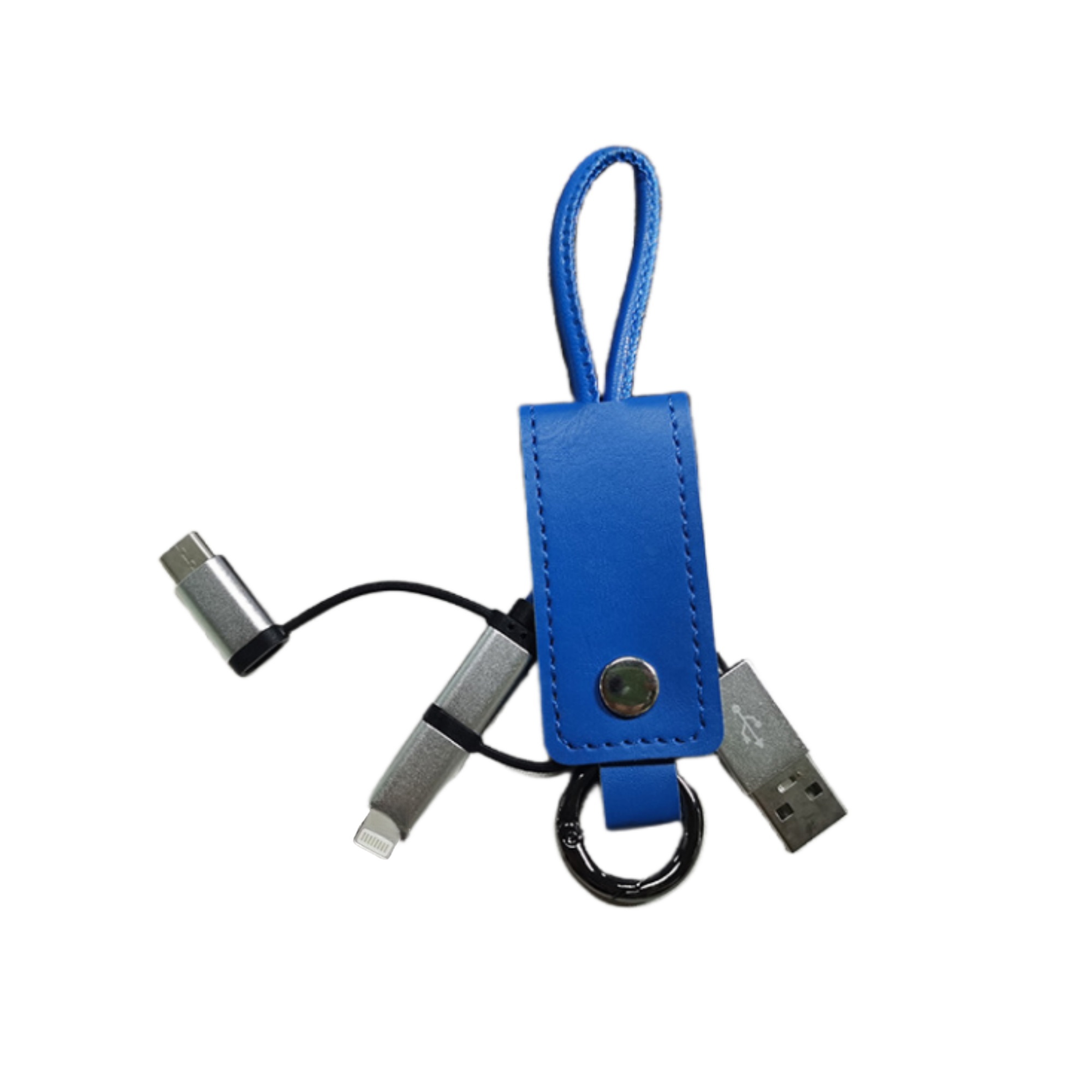 3-in-1 PU Leather Charging Cable with Keychain 3