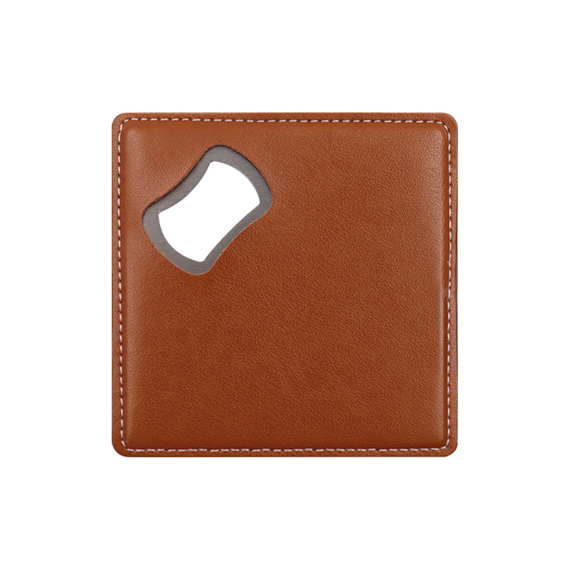 Custom Square Leather Bottle Opener 1